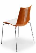 Дизайнерски стол бял с оранжев кант