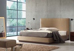 Мебели - тапицирано легло с естествена кожа по поръчка